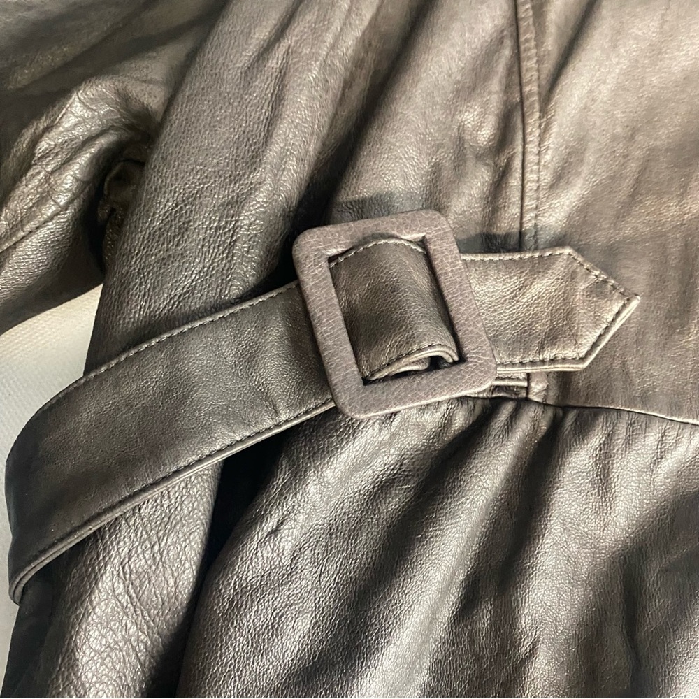 Lane Bryant Genuine Leather Jacket Women's Size 18/20 Brown Button Closure - Picture 12 of 16